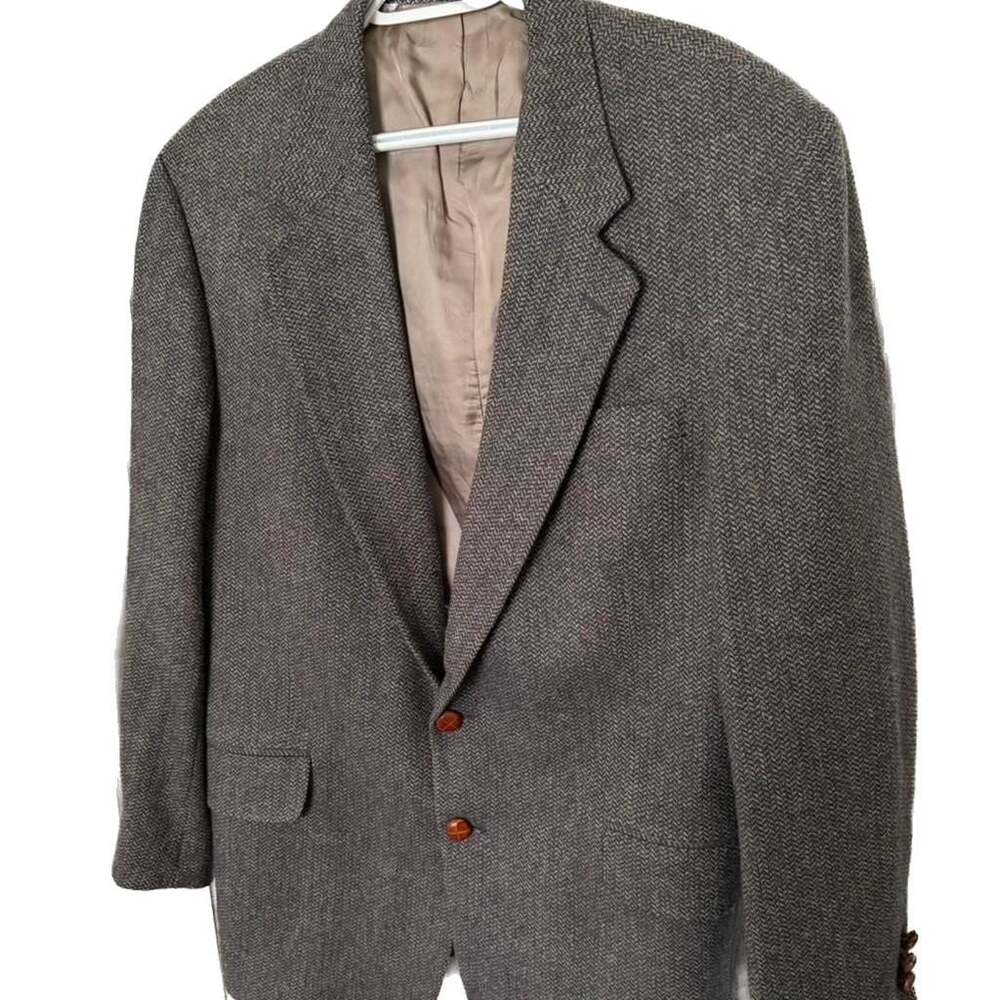 Oak Creek Dillards Herringbone Wool Blazer Brown 42R